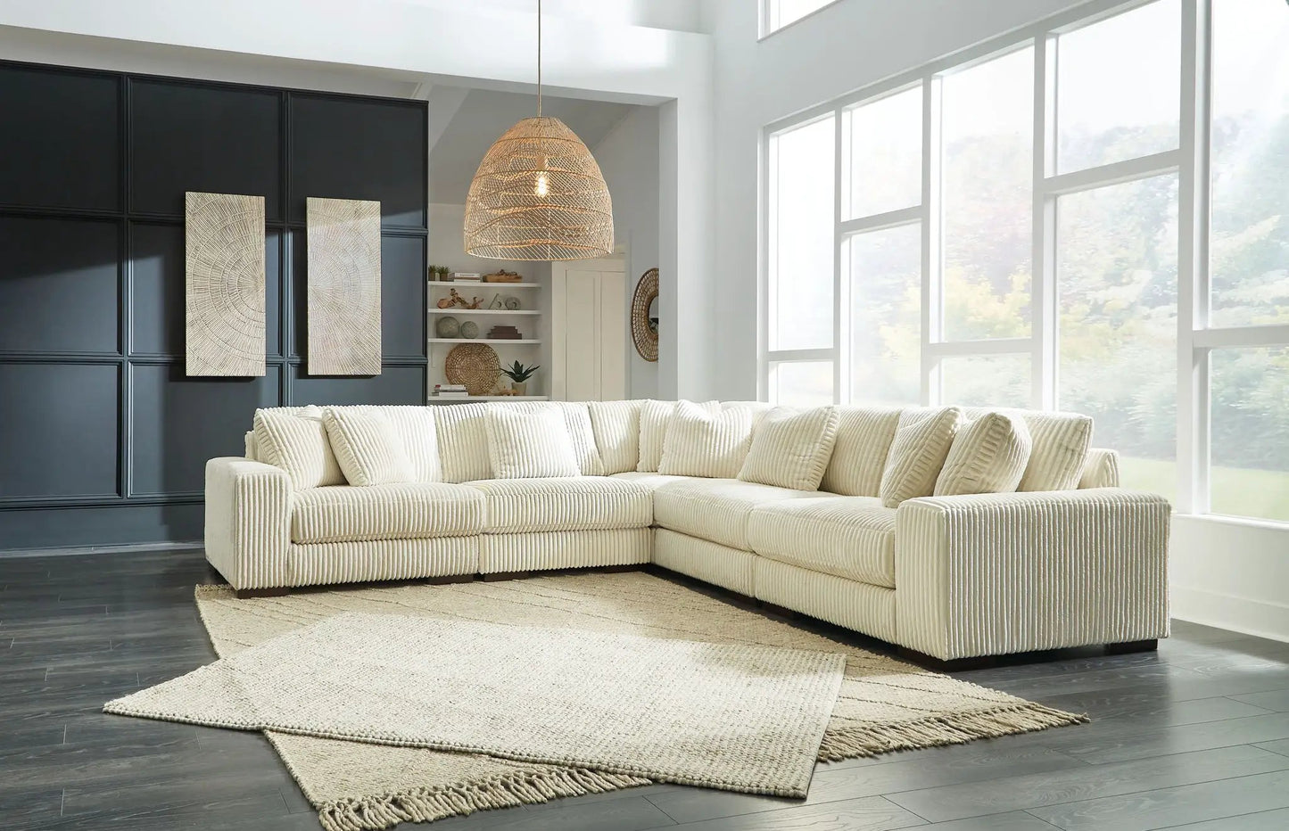 Lindyn Sectional Sofa with Cord Upholstery