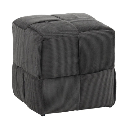 Modern Ottoman Foot Rest with Woven Design
