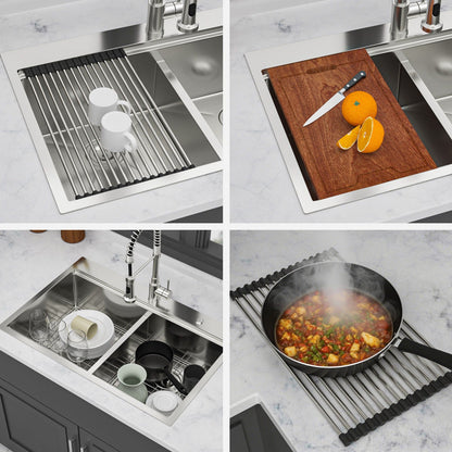 Double Bowl and Stainless Steel Top Mount Sink