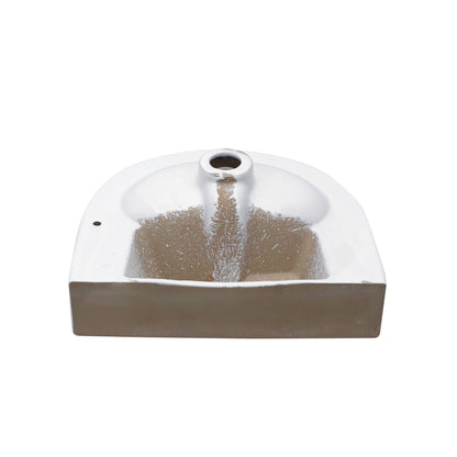 Wall mounted bathroom sink with white ceramic bowl and dark base, faucet hole visible on Tampa Home & Garden Store