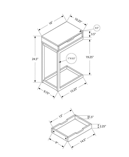 Accent Table C Shaped Contemporary and Modern