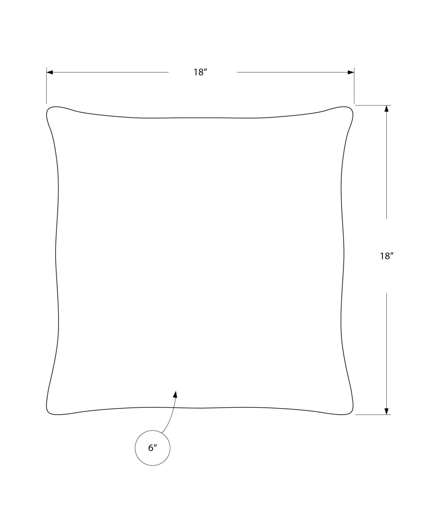 Square Pillow with Included Insert Hypoallergenic