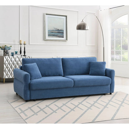 Haran pull-out sleeper sofa with storage in blue upholstery by Unique Piece Furniture on Tampa Home & Garden Store