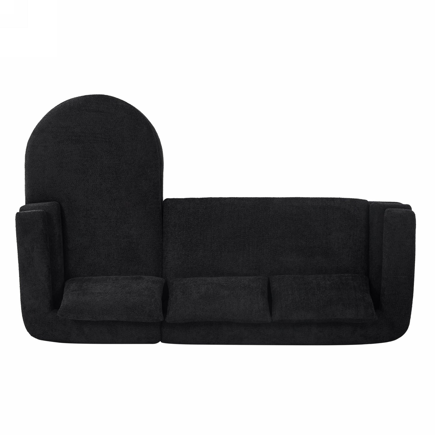 106-inch L-shaped black fabric sectional sofa by HouseOfZazla on Tampa Home & Garden Store