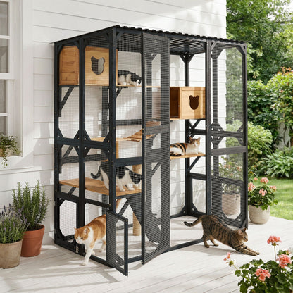 Multi Level Outdoor Cat Enclosure and Platform