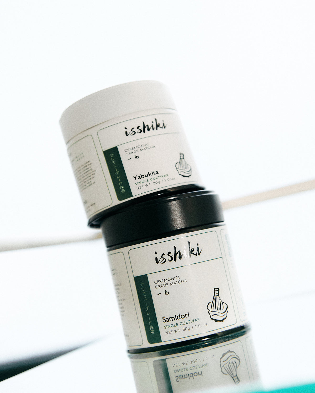 Samidori single cultivar matcha premium powder by isshiki, set of 3 jars on Tampa Home & Garden Store