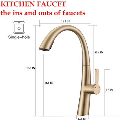 Single Handle And Stainless Steel Kitchen Faucet