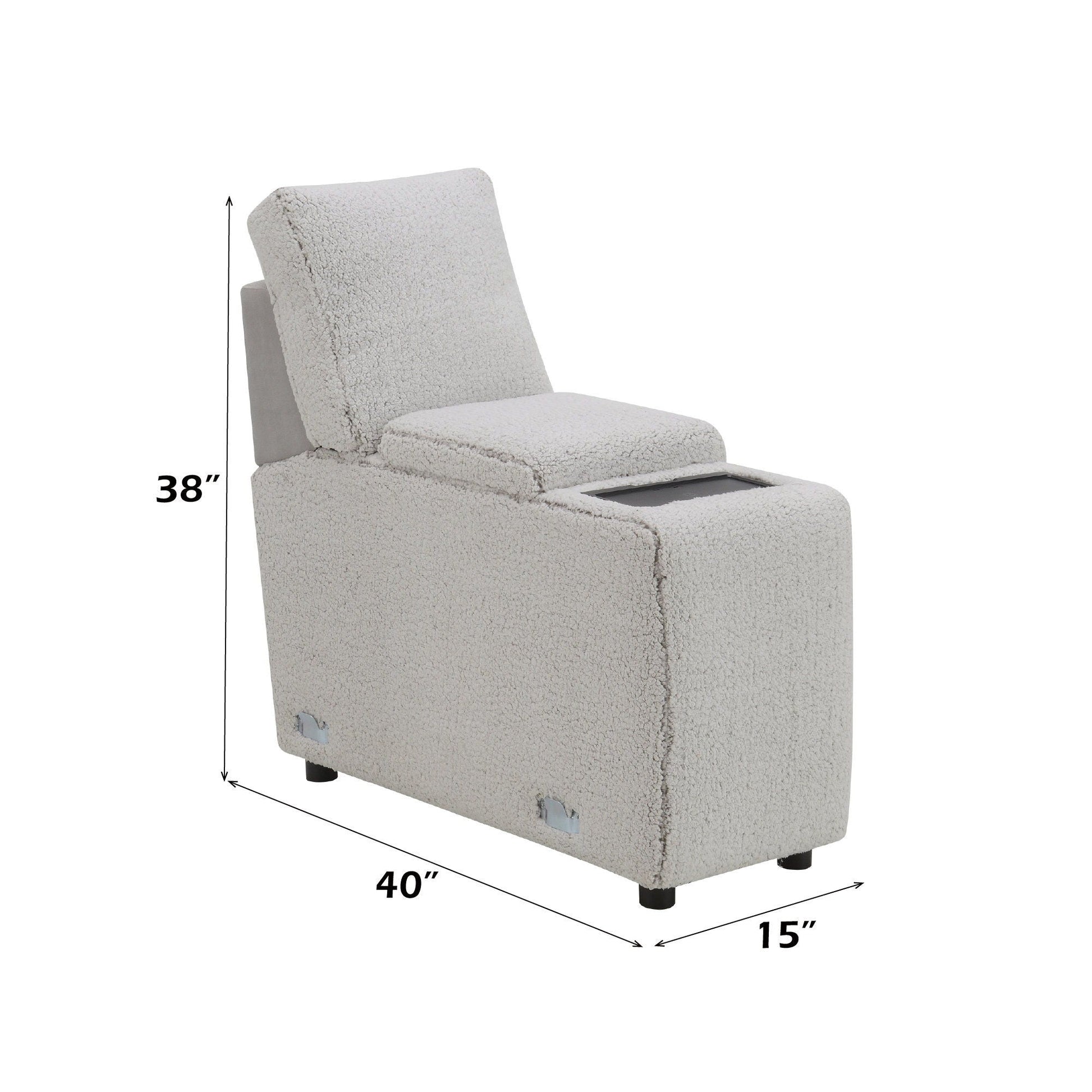 Tarrance modular power recliner sectional gray plush fabric by HouseOfZazla on Tampa Home & Garden Store