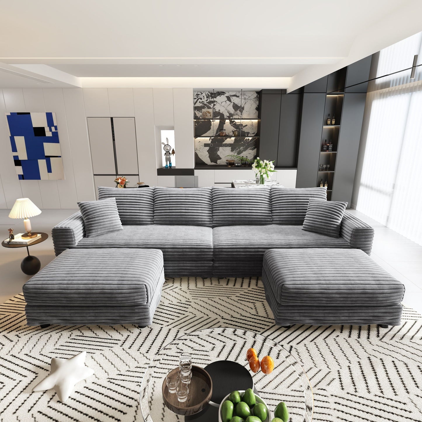 Modern Deep Seat Upholstered Sofa and Couch