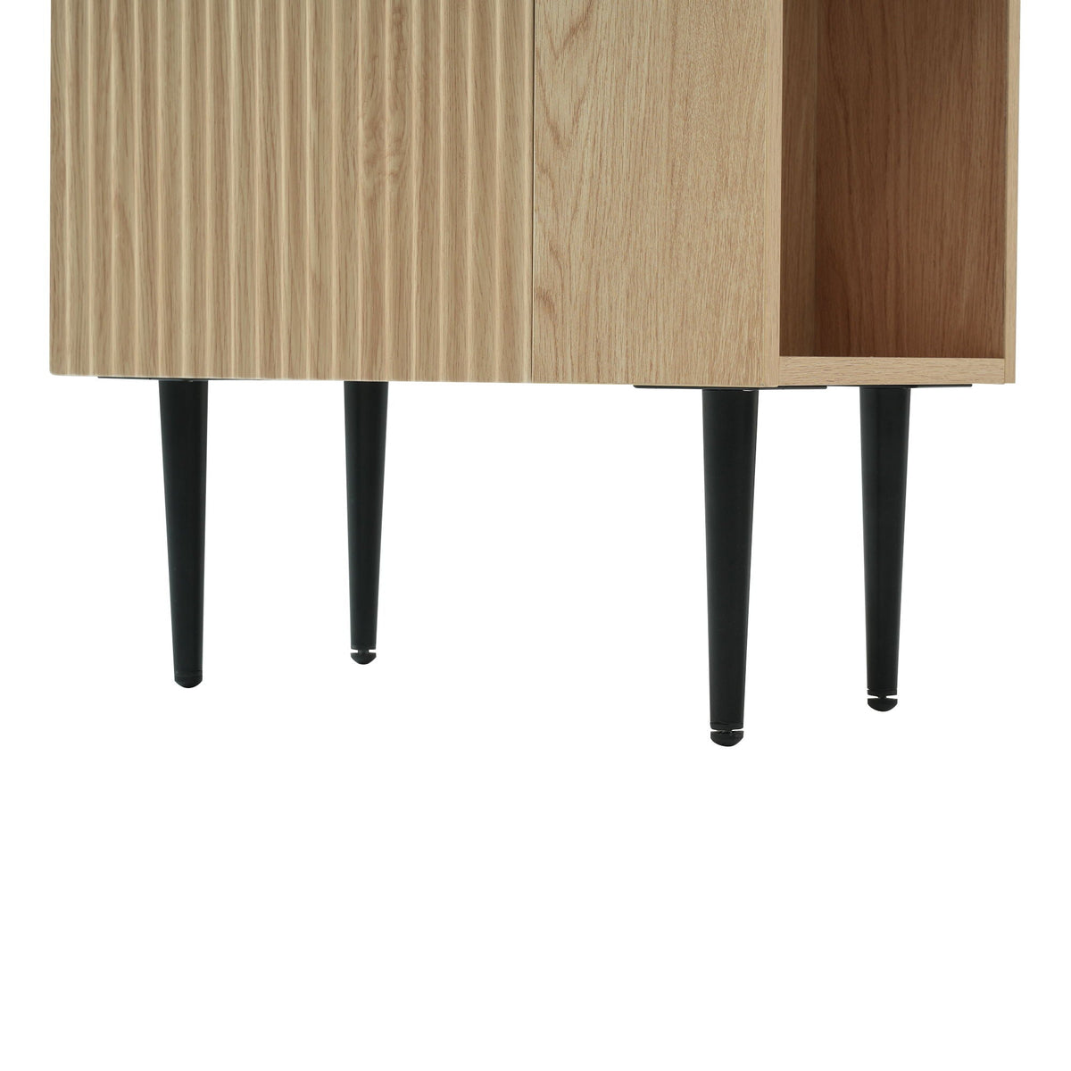 Bathroom vanity with side storage in wood finishes and black tapered legs by HouseOfZazla on Tampa Home & Garden Store