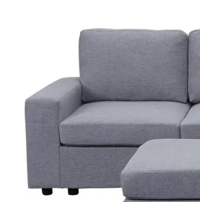 Marley 7 Seat Reversible Modular Sectional Sofa with Ottoman gray fabric, 2-piece set on Tampa Home & Garden Store