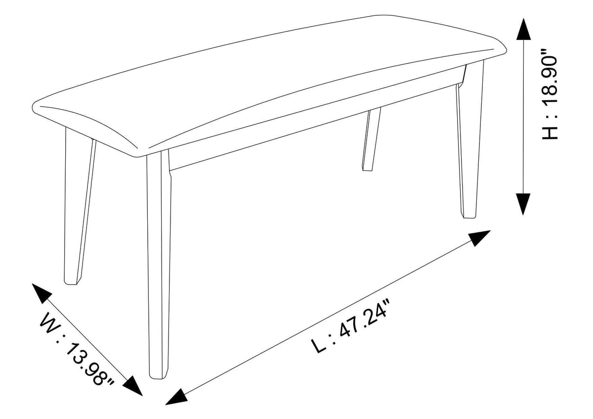 Carlos Upholstered Bench gray with high-density foam by HouseOfZazla on Tampa Home & Garden Store