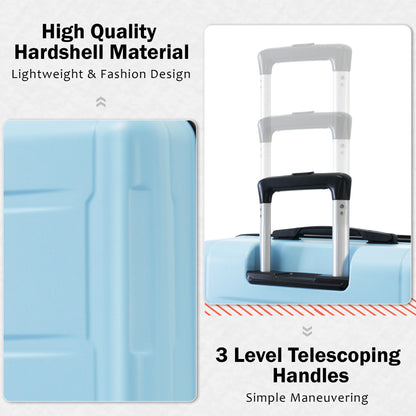 2-piece ABS luggage set 20 & 28 inch cases in light blue with 3-level telescoping handles on Tampa Home & Garden Store