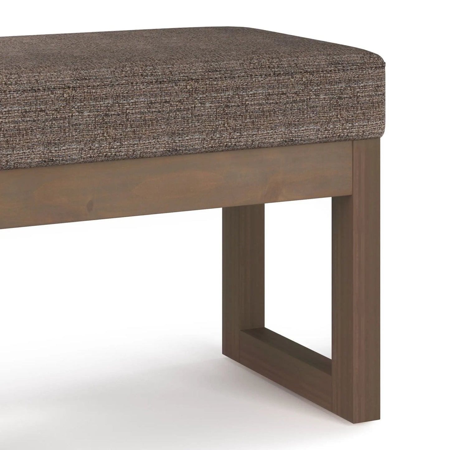 Milltown Upholstered Ottoman Bench With Driftwood
