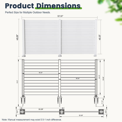Two Panel Vinyl Outdoor Privacy Screen For Patio