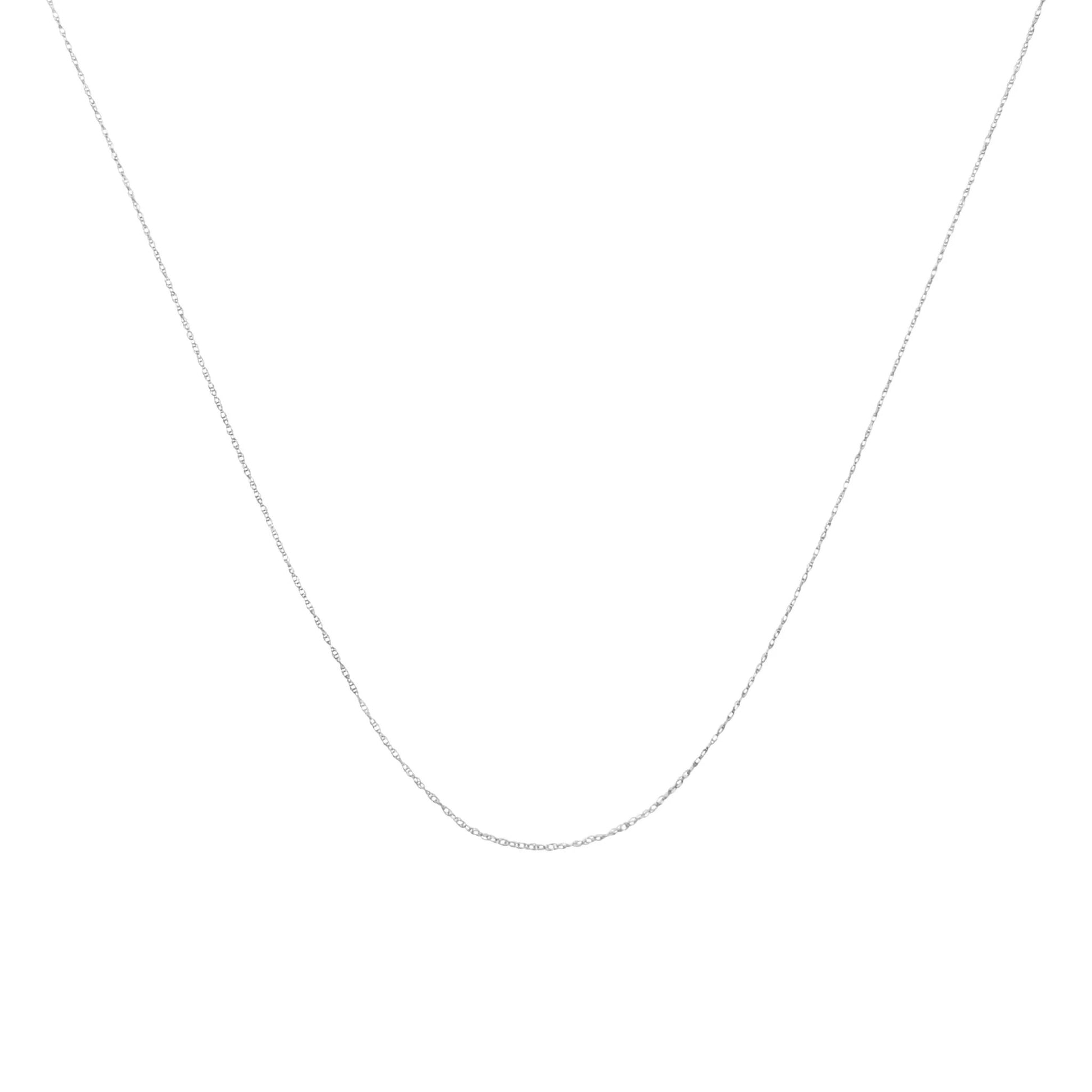 Rope chain necklace, silver-tone 0.5mm slim unisex, 18in length on Tampa Home & Garden Store