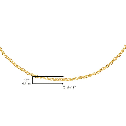 Solid 10K yellow gold 0.5mm slim unisex 18in rope chain necklace by Bids.com on Tampa Home & Garden Store
