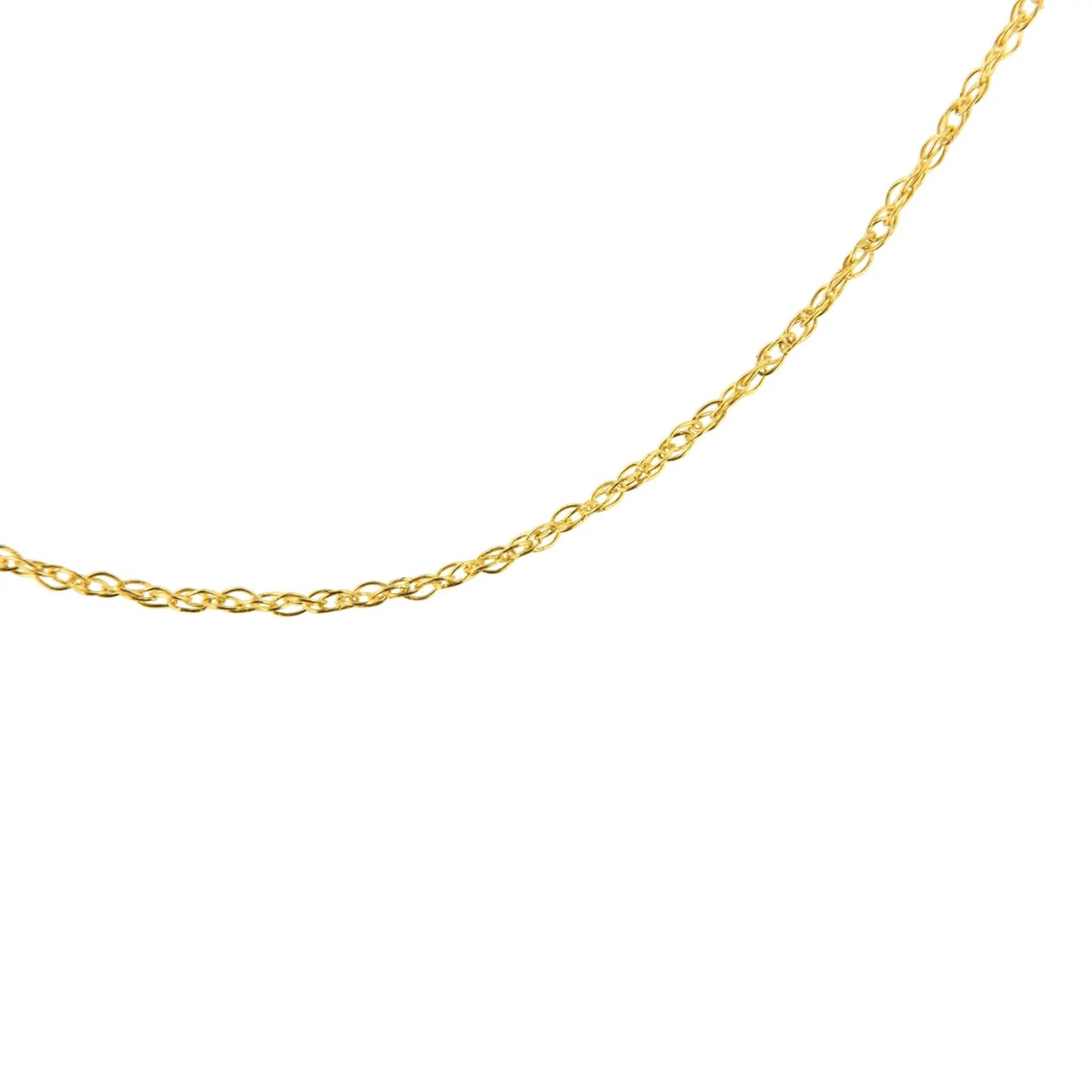 Solid 10K yellow gold 0.5mm slim unisex rope chain necklace 18in on Tampa Home & Garden Store