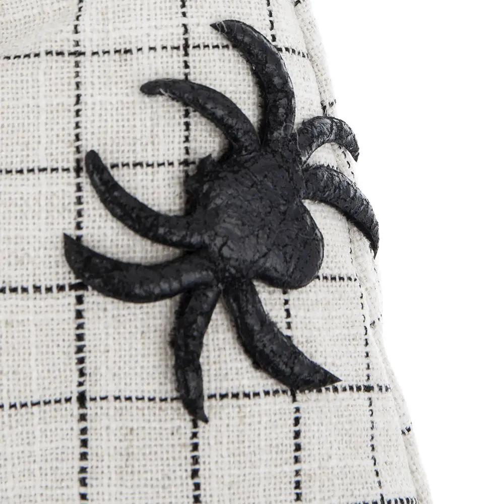 Sitting Gnome With Hat Spider sculpture, black on checkered fabric Unique Piece Furniture on Tampa Home & Garden Store