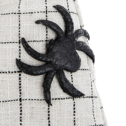 Sitting Gnome With Hat Spider sculpture, black on checkered fabric Unique Piece Furniture on Tampa Home & Garden Store