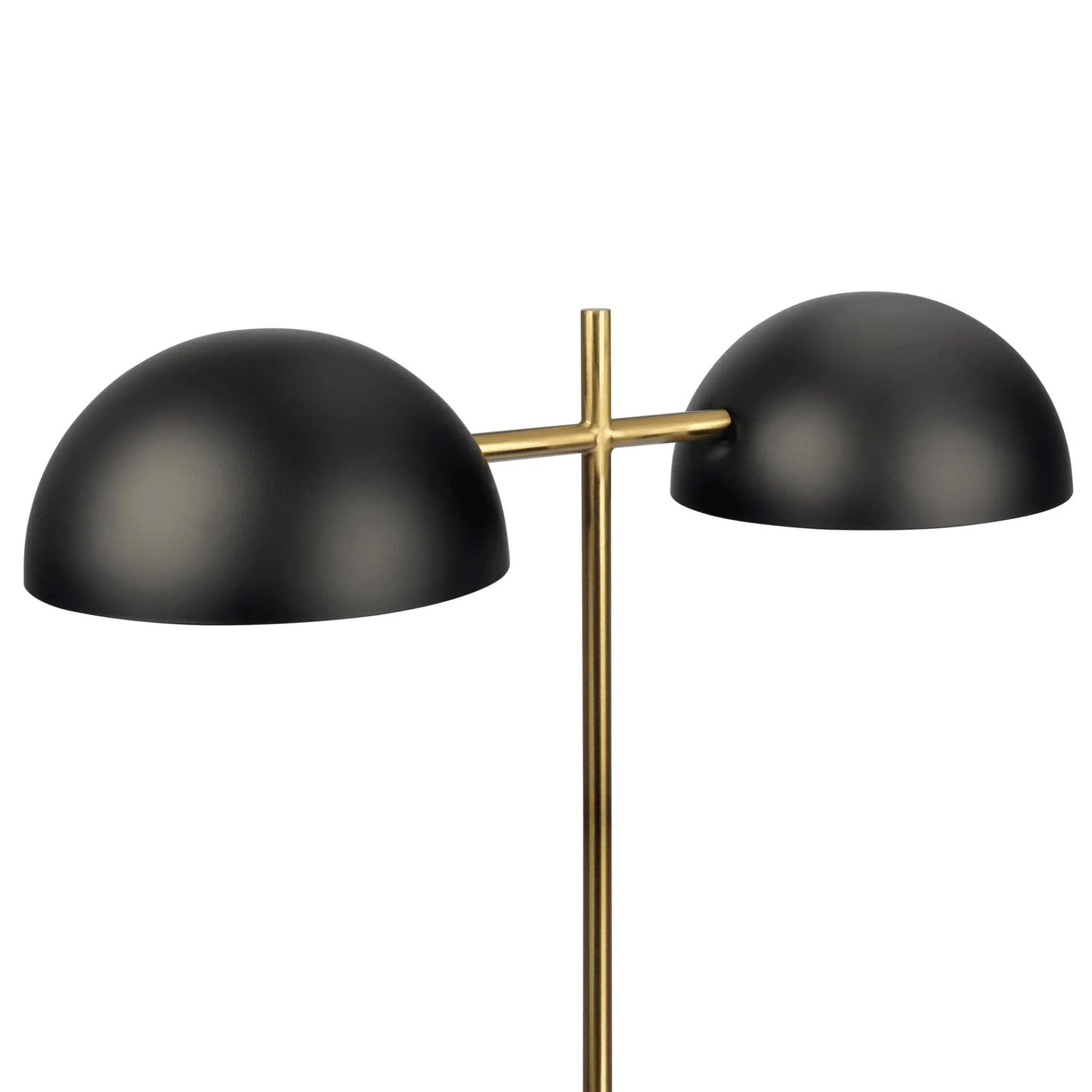 Nova Hydro table lamp with double black domes and gold cross frame on/off switch on Tampa Home & Garden Store