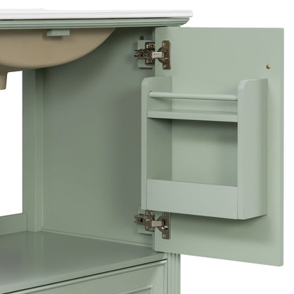 Freestanding vanity with drawer and soft-close doors in sage green by HouseOfZazla on Tampa Home & Garden Store