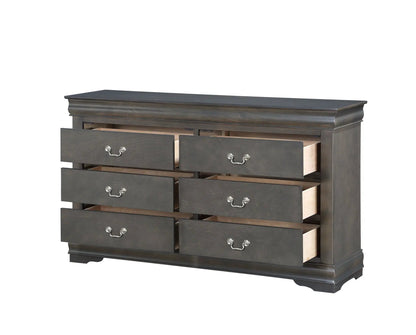 Louis Philippe bedroom dresser dark wood with silver hardware by Unique Piece Furniture on Tampa Home & Garden Store