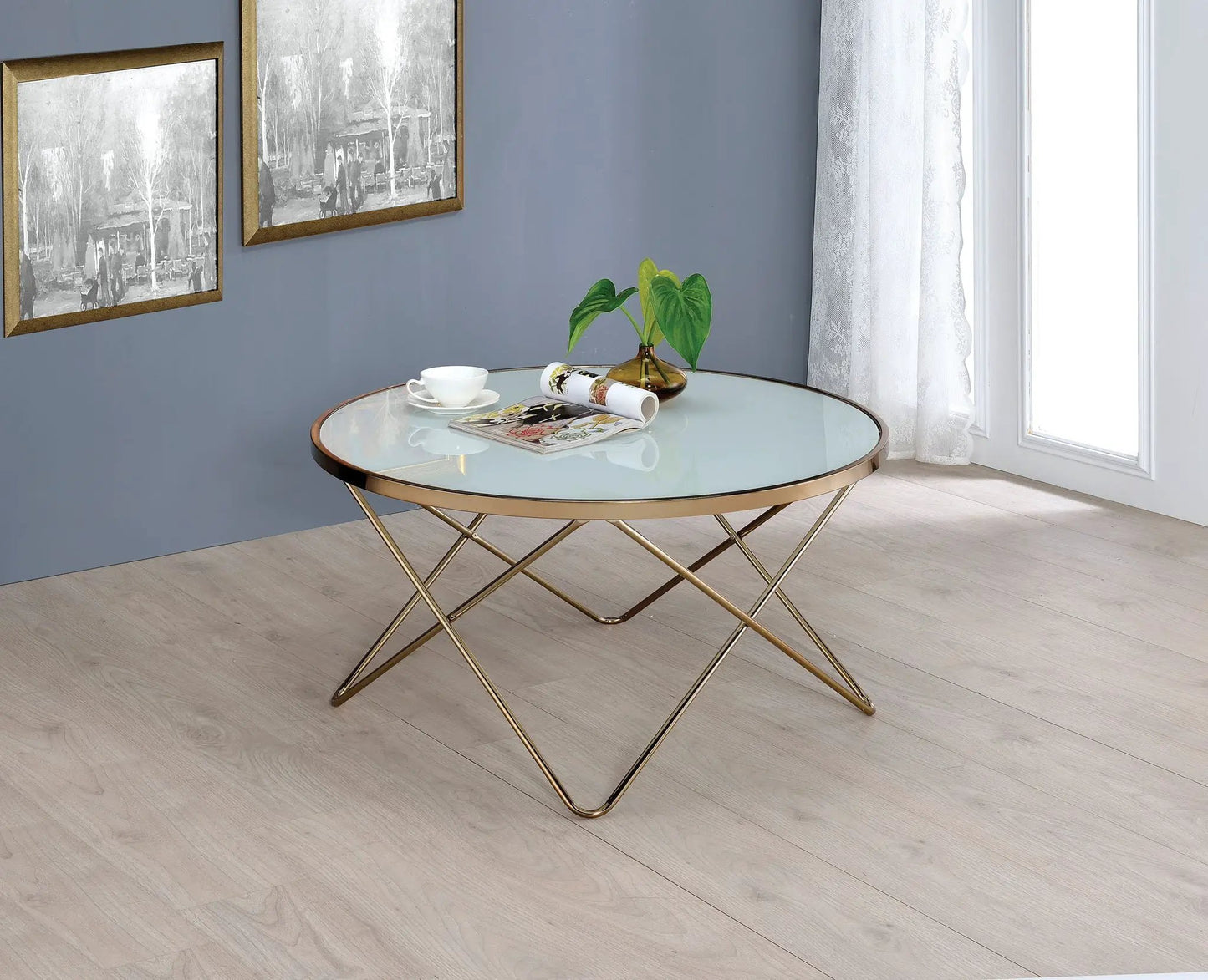 Valora Glass Coffee Table in Smoky Glass Finish