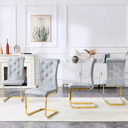 Elegant Faux Alligator Upholstered Dining Chairs