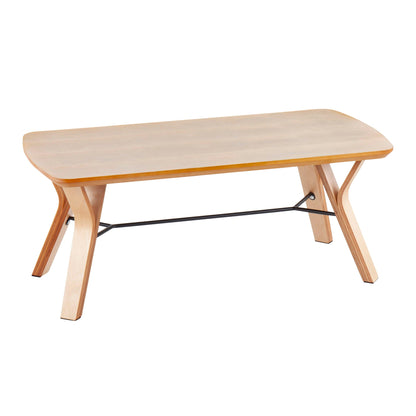 Folia mid-century dining bench natural wood with tapered legs by HouseOfZazla on Tampa Home & Garden Store