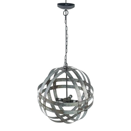 4 Light Galvanized Chandelier With Chain Gray