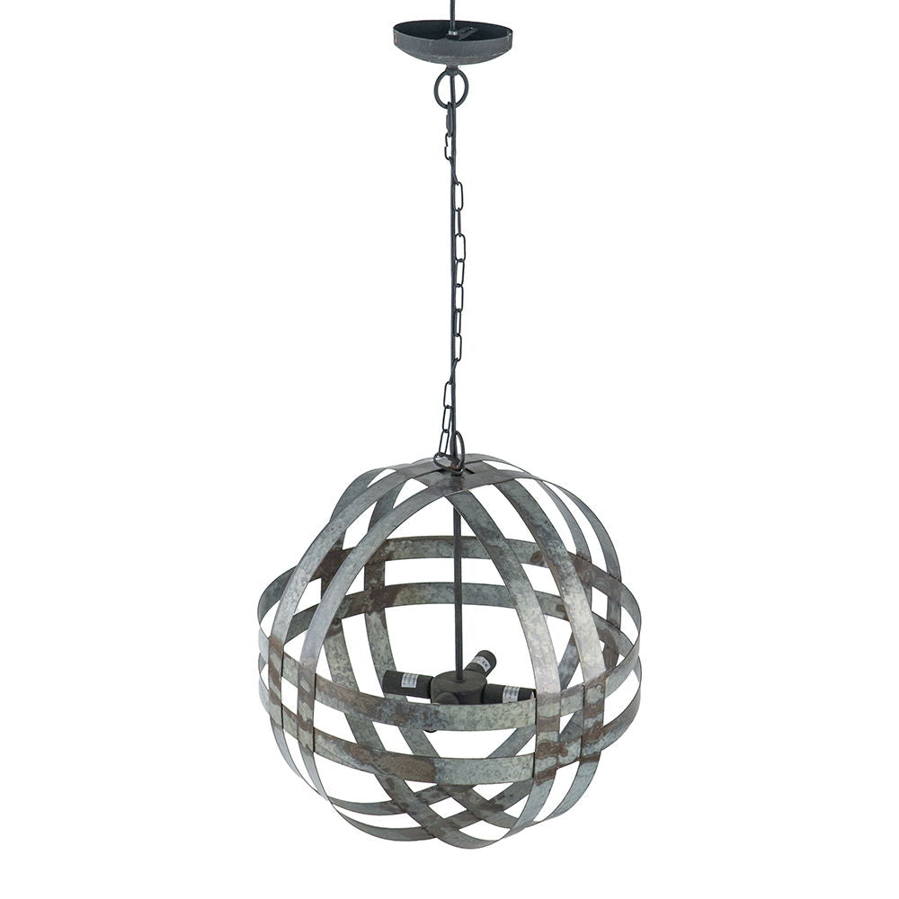 4 Light Galvanized Chandelier globe with adjustable chain by HouseOfZazla bulb not included on Tampa Home & Garden Store