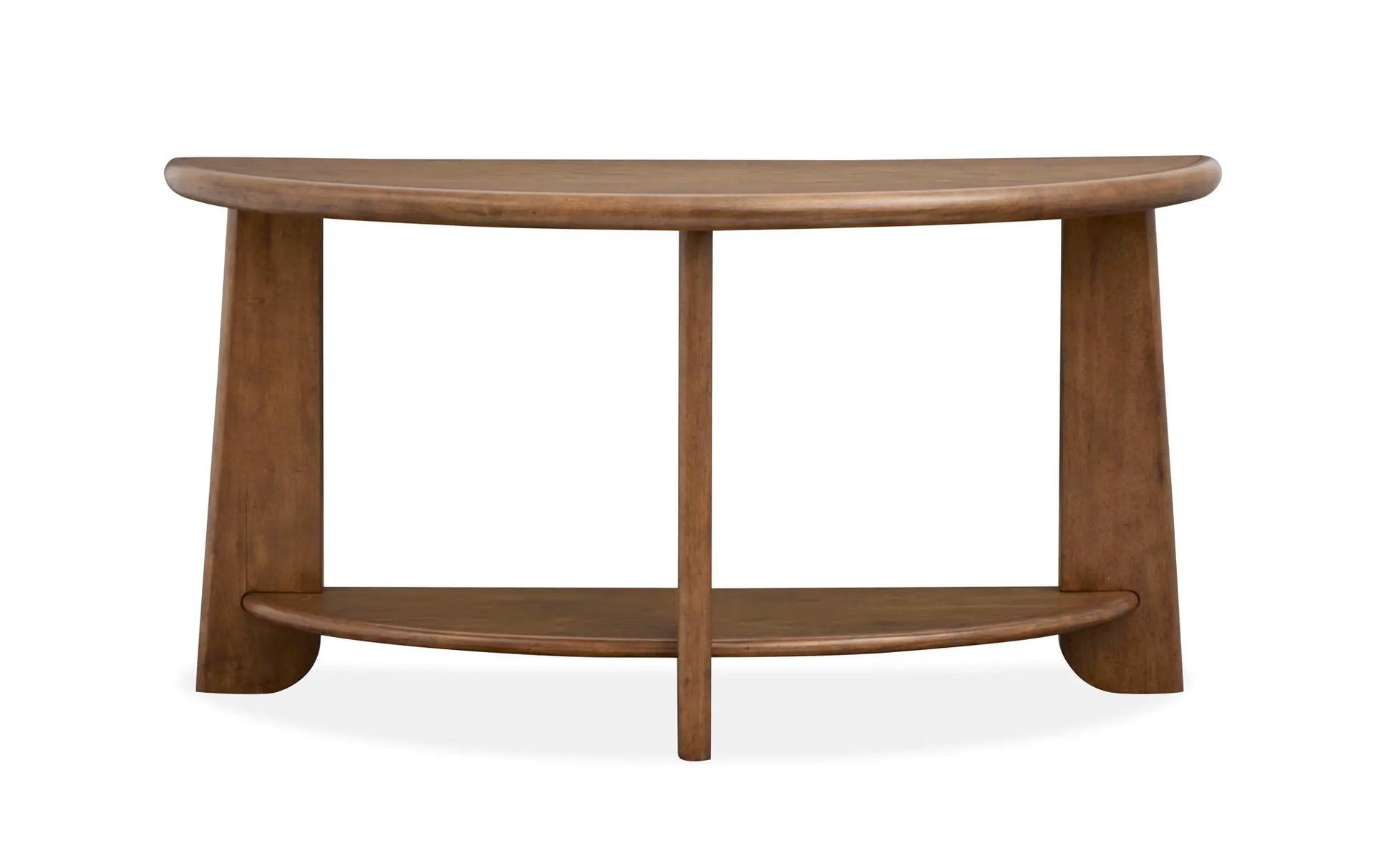Tanner Demilune Sofa Table Tawny Brown by Unique Piece Furniture with curved half-moon top on Tampa Home & Garden Store