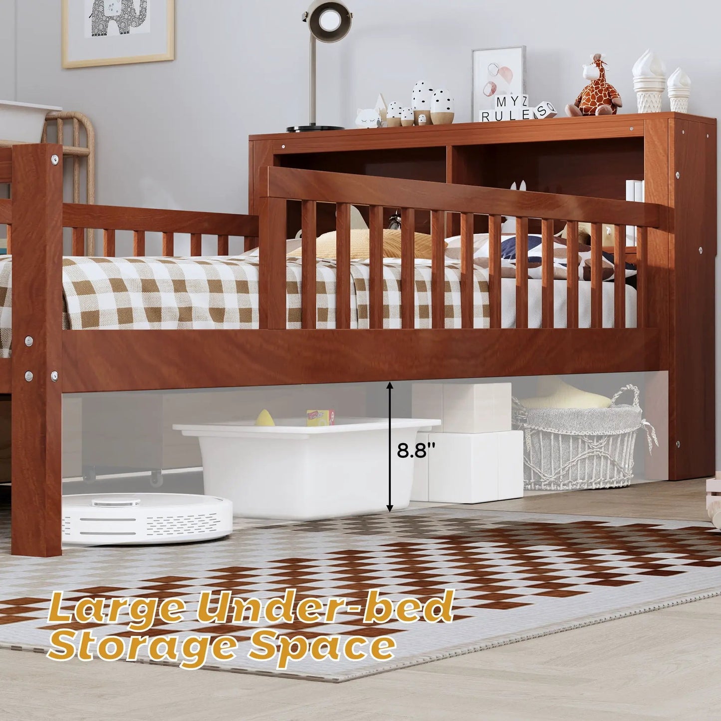 Bed With Headboard Storage and Under Bed Drawers