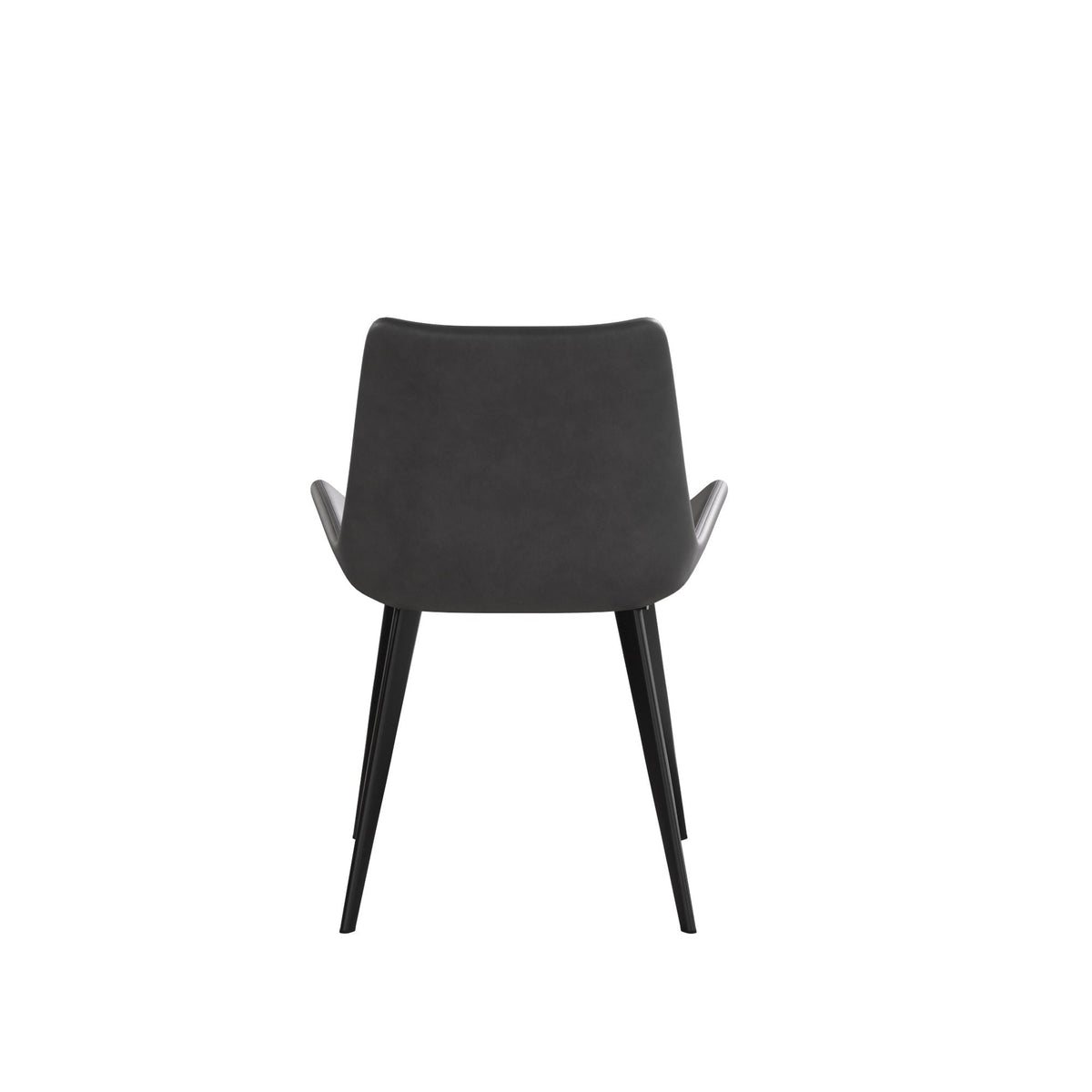 Modern dining chair set of 2 in black faux leather with metal legs on Tampa Home & Garden Store