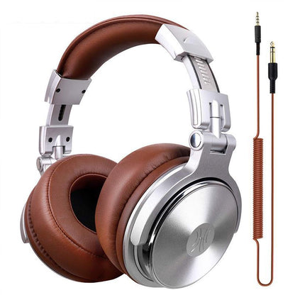 Stevvex ST10S4236ITP headphones brown leather cups silver metal headband over-ear on Tampa Home & Garden Store