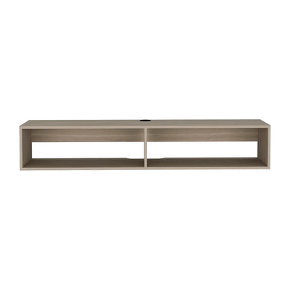 Moore Floating TV Stand light oak with open bays and cable hole by Unique Piece Furniture on Tampa Home & Garden Store