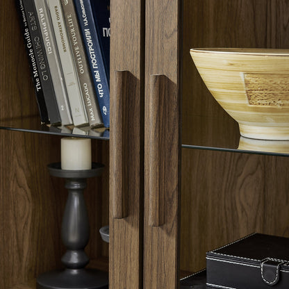 High Arched Storage Cabinet with Lamp in dark walnut finish by HouseOfZazla on Tampa Home & Garden Store