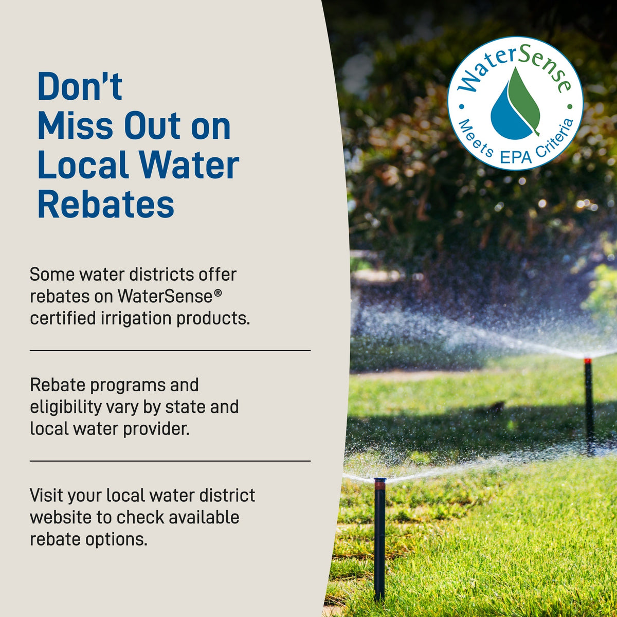 Hose timer Orbit Bhyve XD Bluetooth with Hub promo graphic highlighting WaterSense rebate badge on Tampa Home & Garden Store