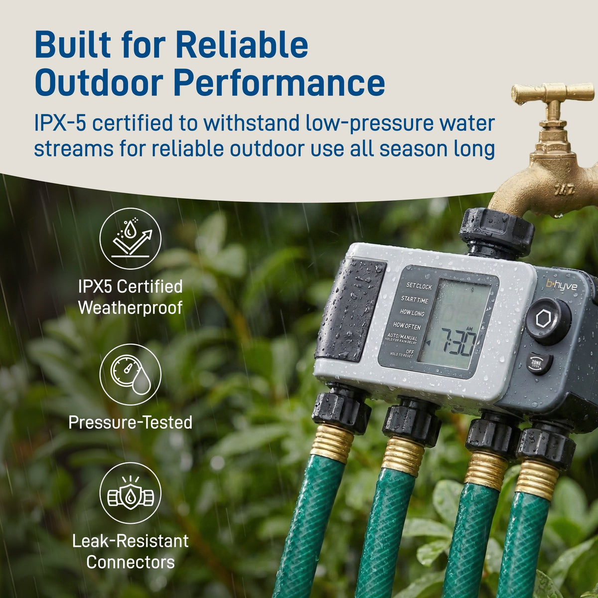 B-Hyve XD Bluetooth Four Outlet Timer With Hub hose timer, gray sprinkler control by Orbit on Tampa Home & Garden Store