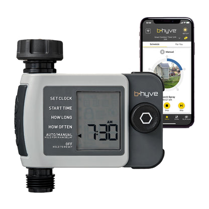 b-hyve XD Bluetooth Hose Faucet Timer, 1 Outlet with digital display and hose connection on Tampa Home & Garden Store