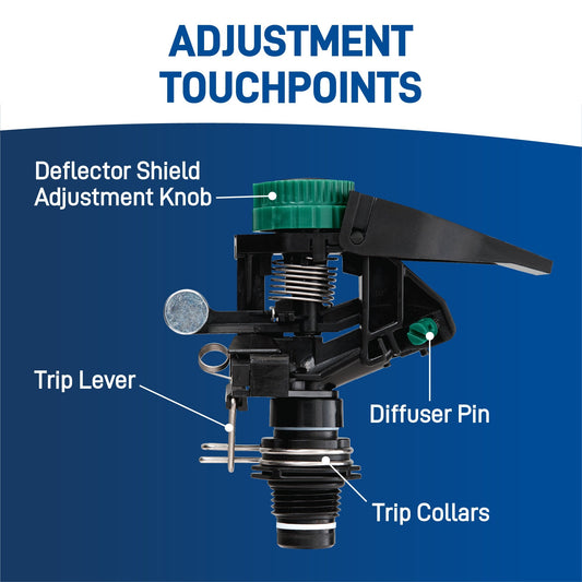1/2 in MPT impact sprinkler head with weighted arm and green knob Orbit Irrigation on Tampa Home & Garden Store