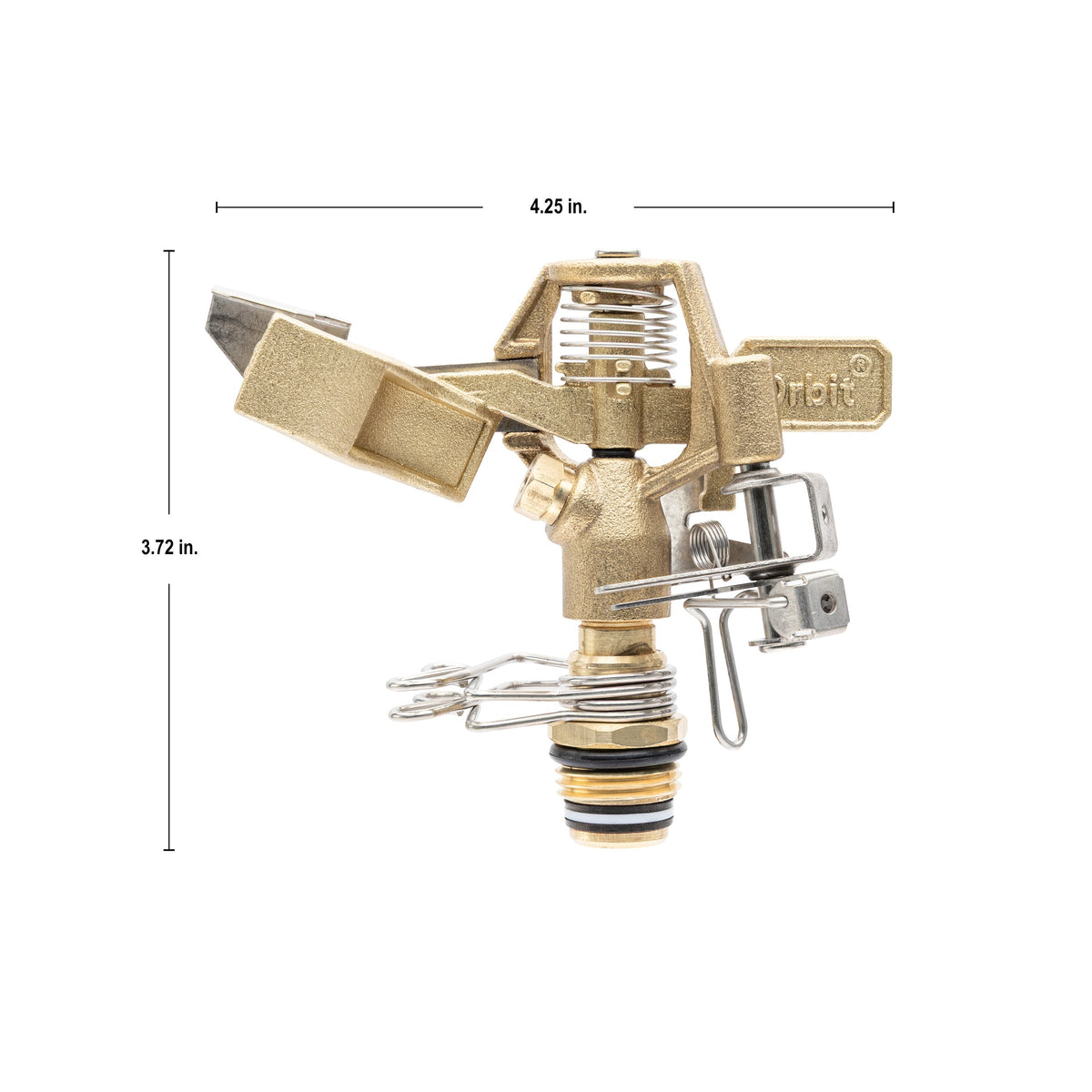 Brass impact sprinkler head Orbit Irrigation for lawn coverage, large-area sprinkler on Tampa Home & Garden Store