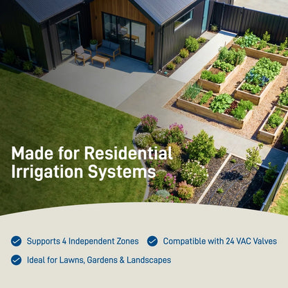 4-Station Easy Dial Controller 57594 sprinkler timer Orbit Irrigation in a modern garden on Tampa Home & Garden Store
