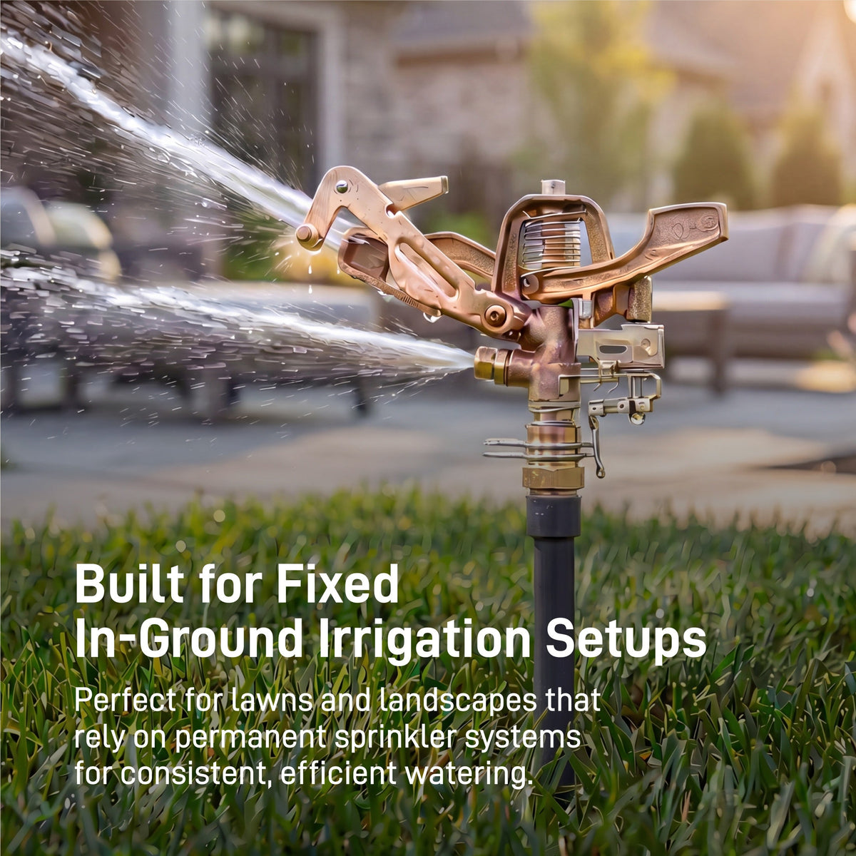 Orbit Irrigation 3/4 in MPT Impact Sprinkler Head bronze metal construction on Tampa Home & Garden Store