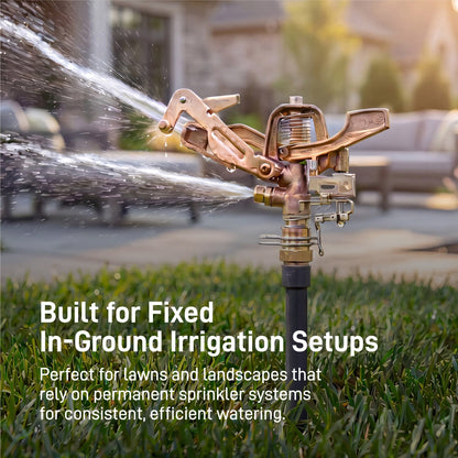 Orbit Irrigation 3/4 in MPT Impact Sprinkler Head bronze metal construction on Tampa Home & Garden Store