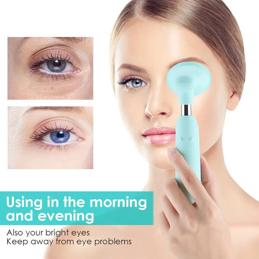 3 Speed Electric Sonic Eye Wash Massager turquoise handheld device with wide head on Tampa Home & Garden Store