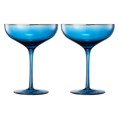 Palazzo Blue Champagne Coupe Set of 2 Glasses