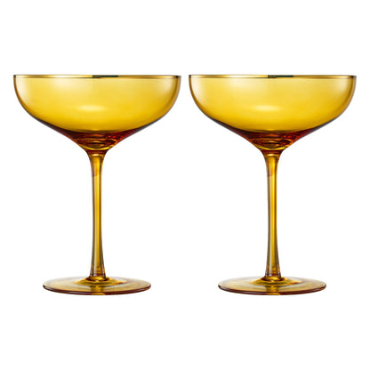 Set of 2 Yellow Palazzo Champagne Coupez Glasses