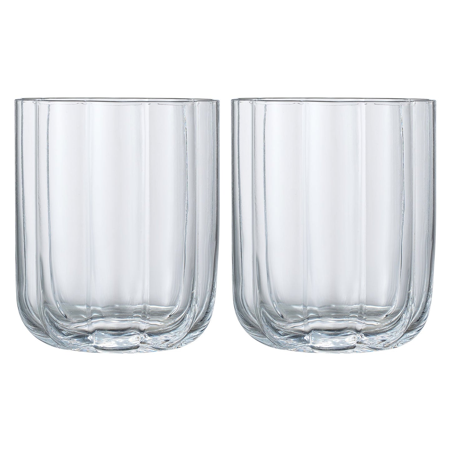 Flower Wave Lowball Glasses In A Clear Set Of 2